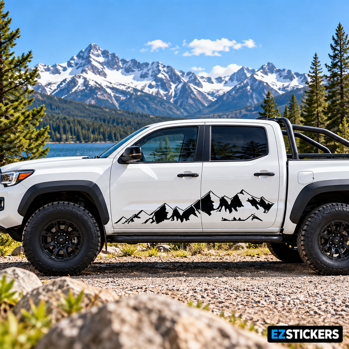 Mountain Side Decal for SUV, Truck & Car | Overland Vinyl Sticker — EZSTICKERS reference-accurate product image