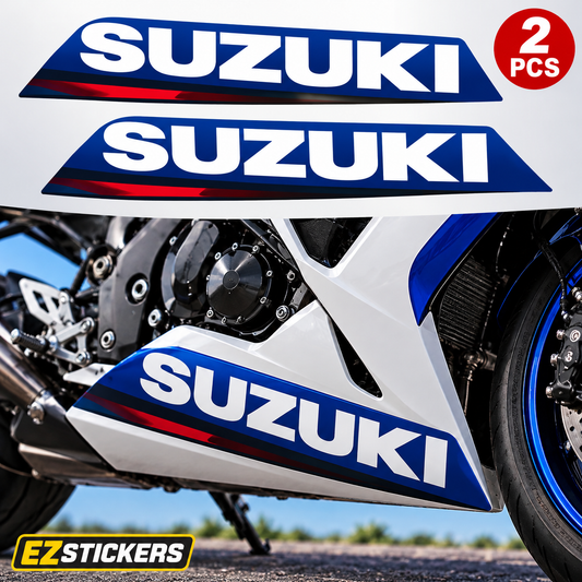 2pcs Vinyl Lettering Decals Sticker Kit Fits Suzuki Motorcycles — EZSTICKERS reference-accurate product image