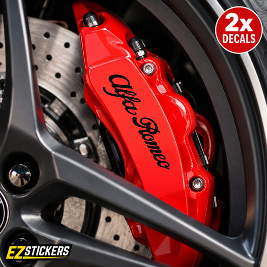 2x Brake Caliper Vinyl Decals – Compatible with Alfa Romeo Vehicles, Performance Style Stickers, Multiple Sizes and Colors — EZSTICKERS reference-accurate product image