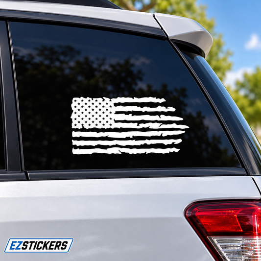 American Flag Car Decal — EZSTICKERS reference-accurate product image