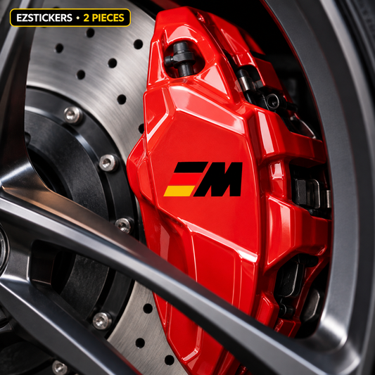 BMW M German Flag Brake Caliper Stickers | Vinyl Decal Set — EZSTICKERS reference-accurate product image