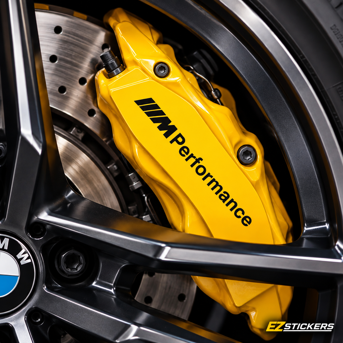 BMW M Performance Brake Caliper Vinyl Decals (Set of 2) — EZSTICKERS reference-accurate product image
