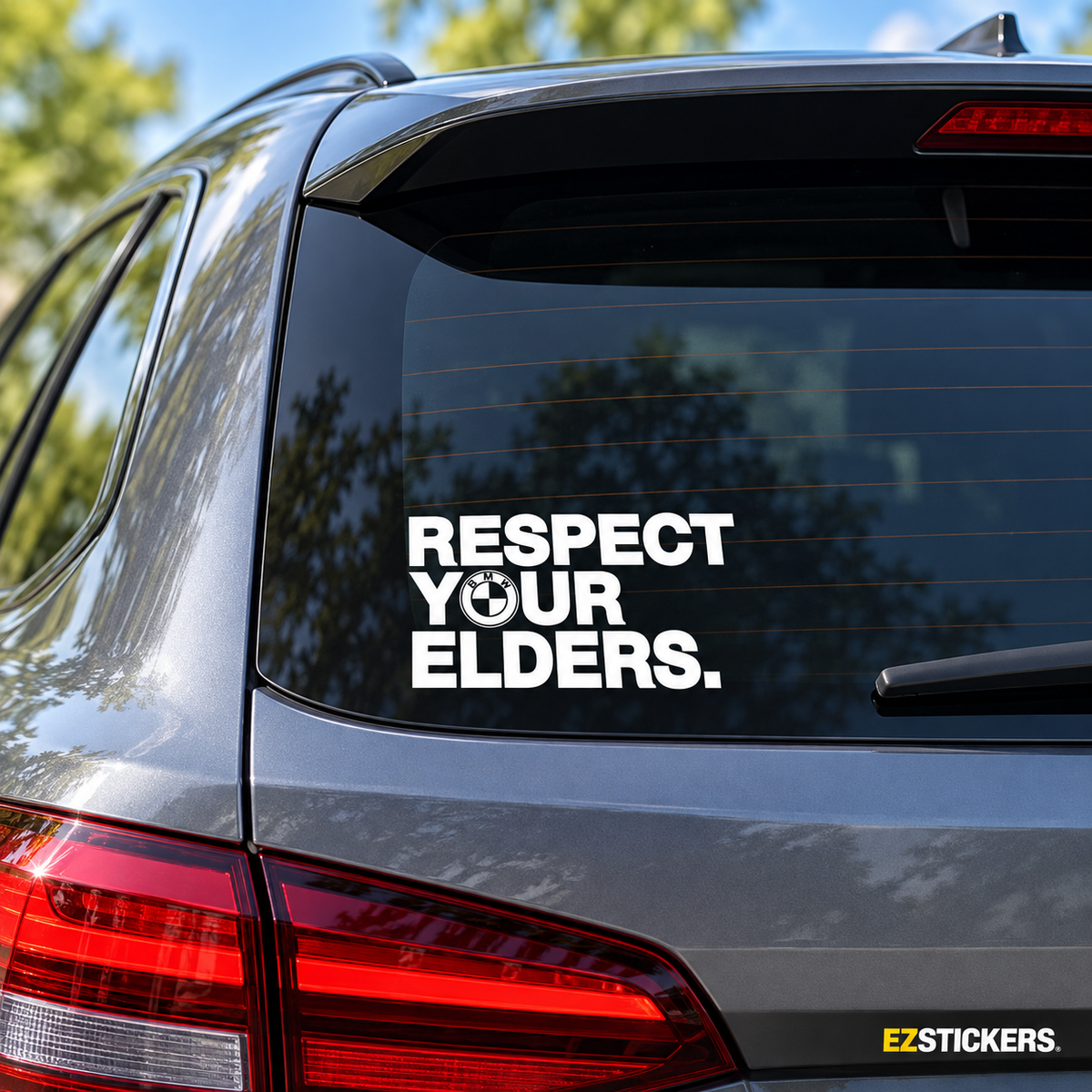 Respect Your Elders BMW Vinyl Decal – Classic Car Window Sticker — EZSTICKERS reference-accurate product image
