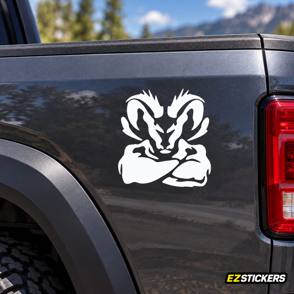 Dodge Ram Muscle Vinyl Decal | Truck & Car Sticker — EZSTICKERS reference-accurate product image