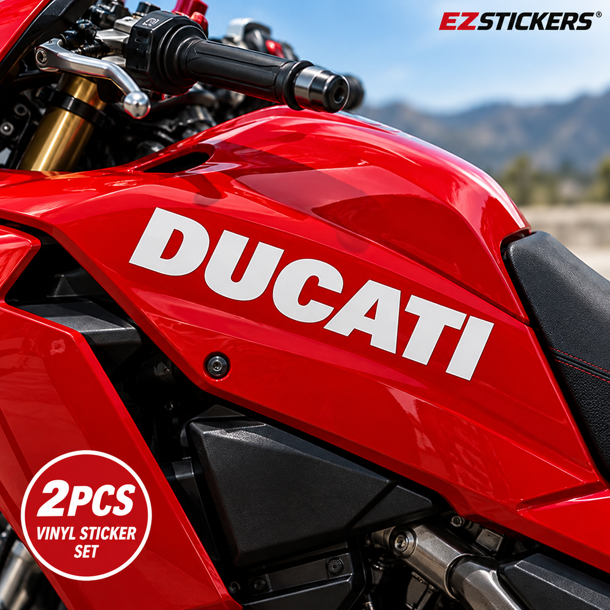 Ducati Motorcycle Decals | 2pcs Vinyl Sticker Set — EZSTICKERS reference-accurate product image