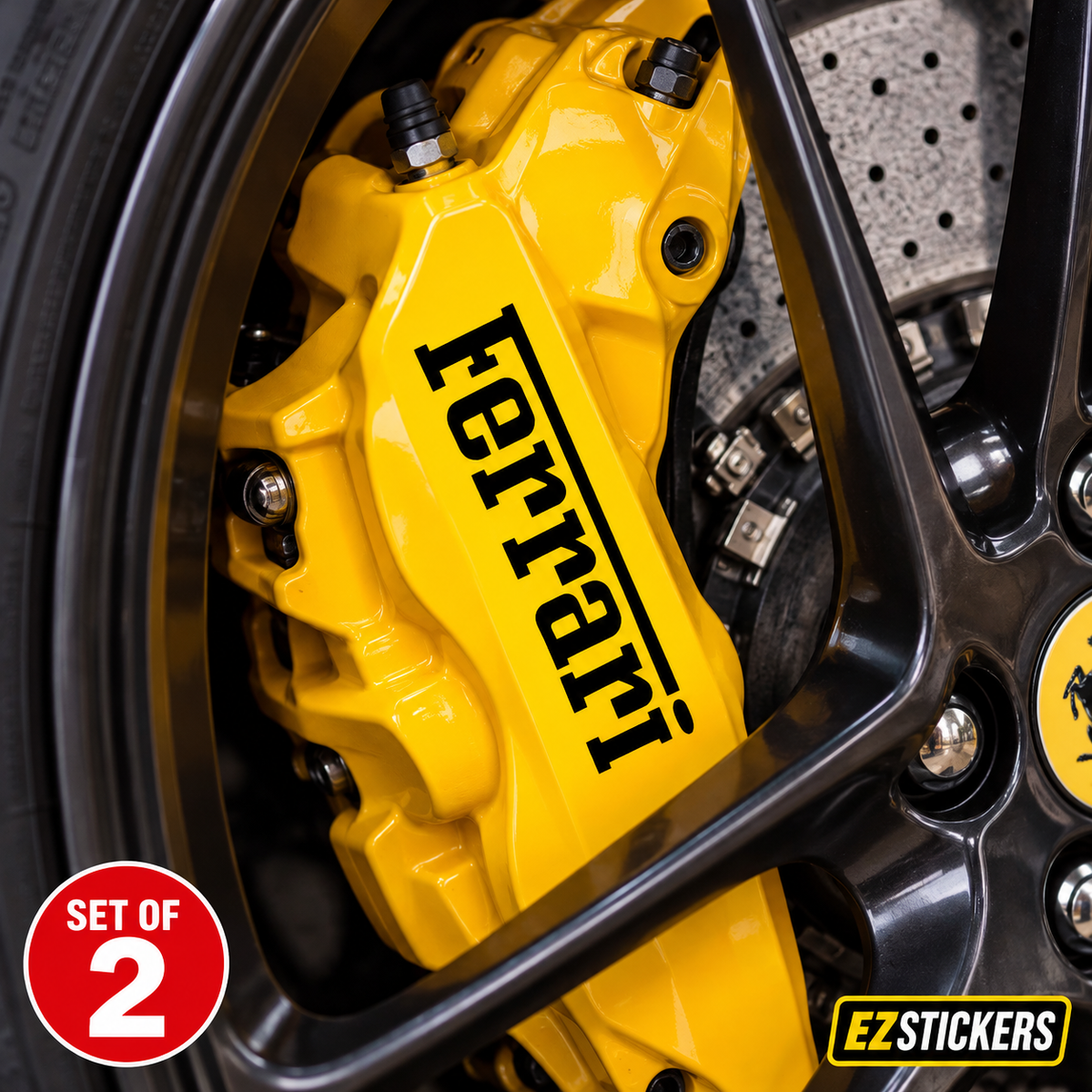 Ferrari Brake Caliper Decal [Set of 2] — EZSTICKERS reference-accurate product image