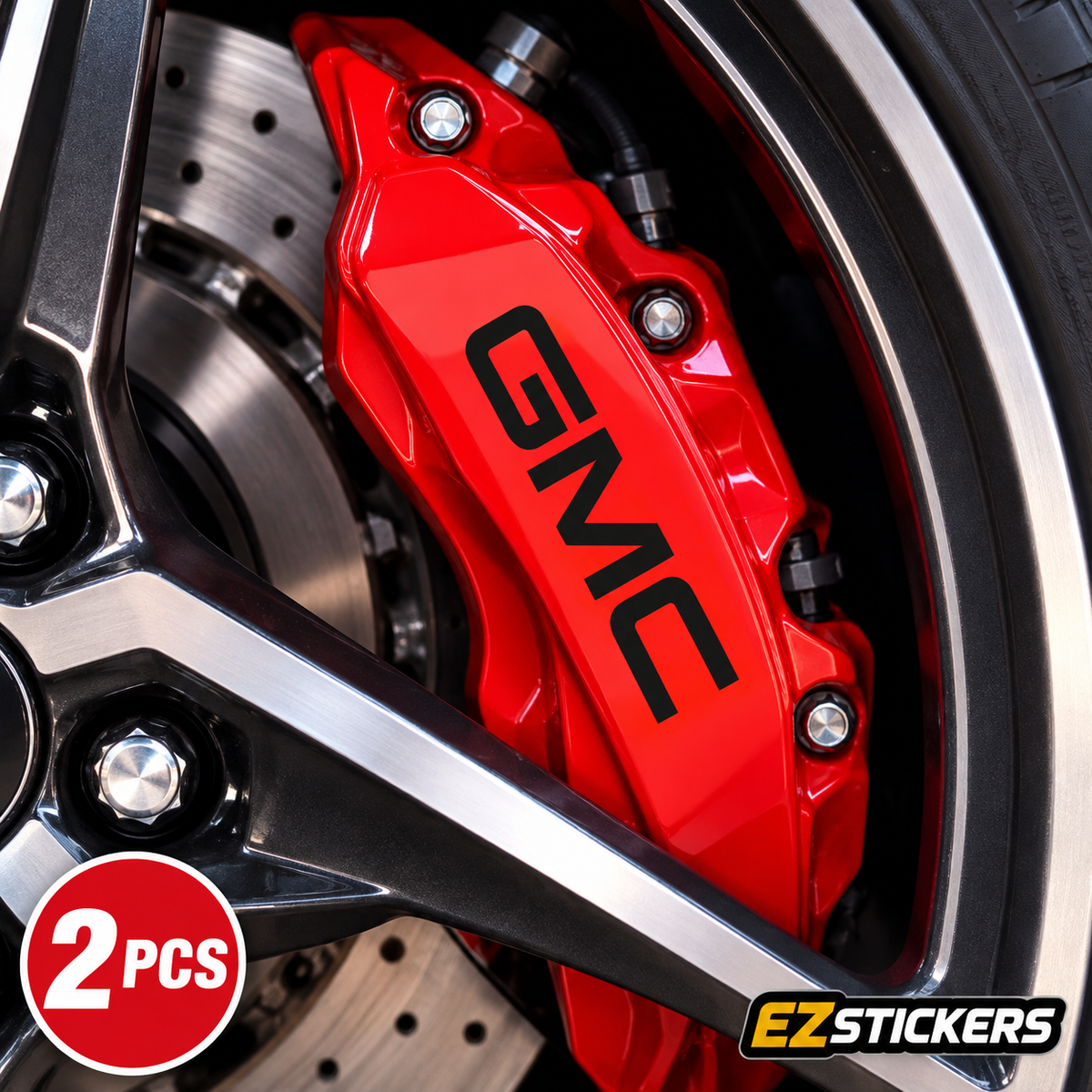 2pcs GMC Brake Caliper Decals Stickers — EZSTICKERS reference-accurate product image
