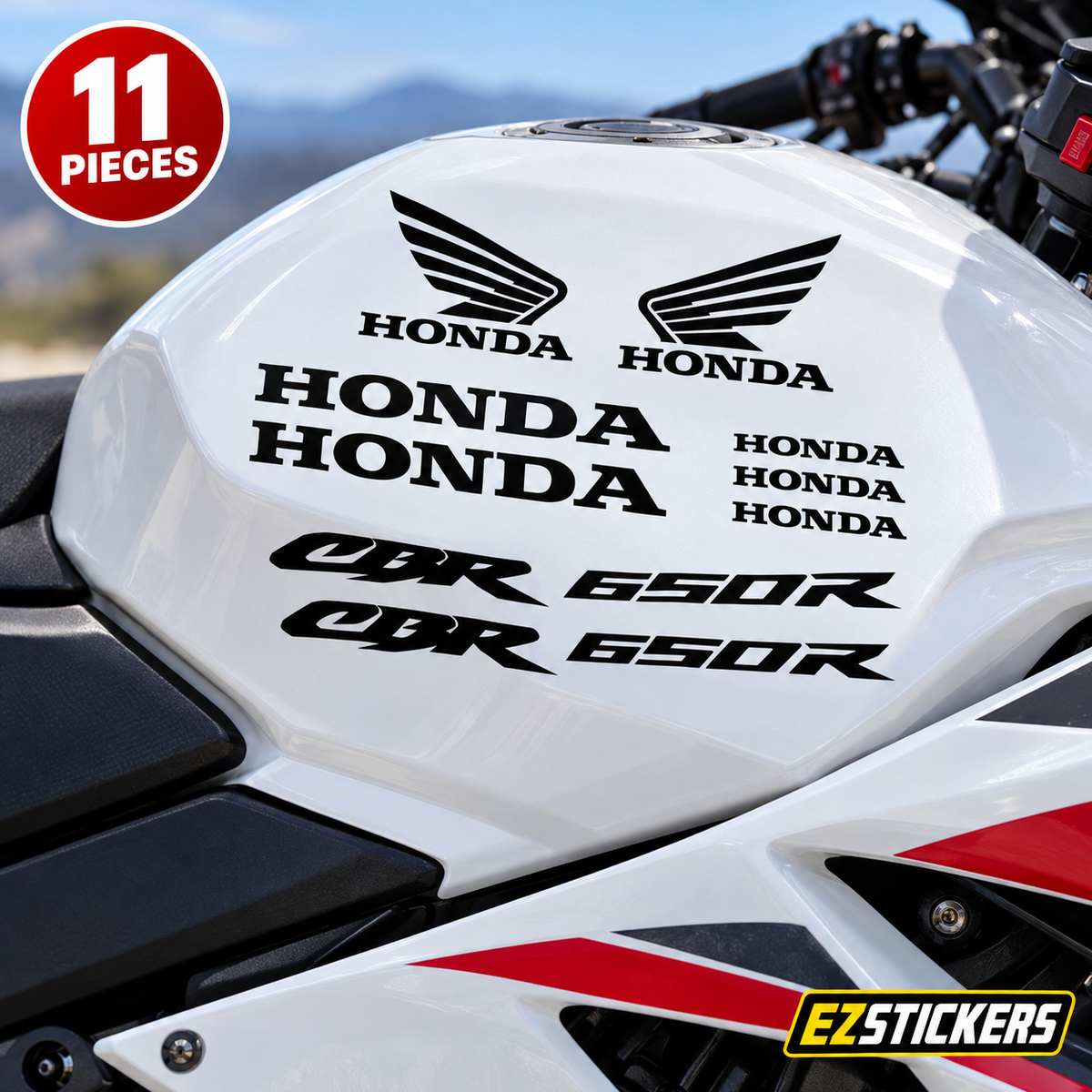 Honda CBR 650R Motorcycle Decals | Vinyl Sticker Set — EZSTICKERS reference-accurate product image