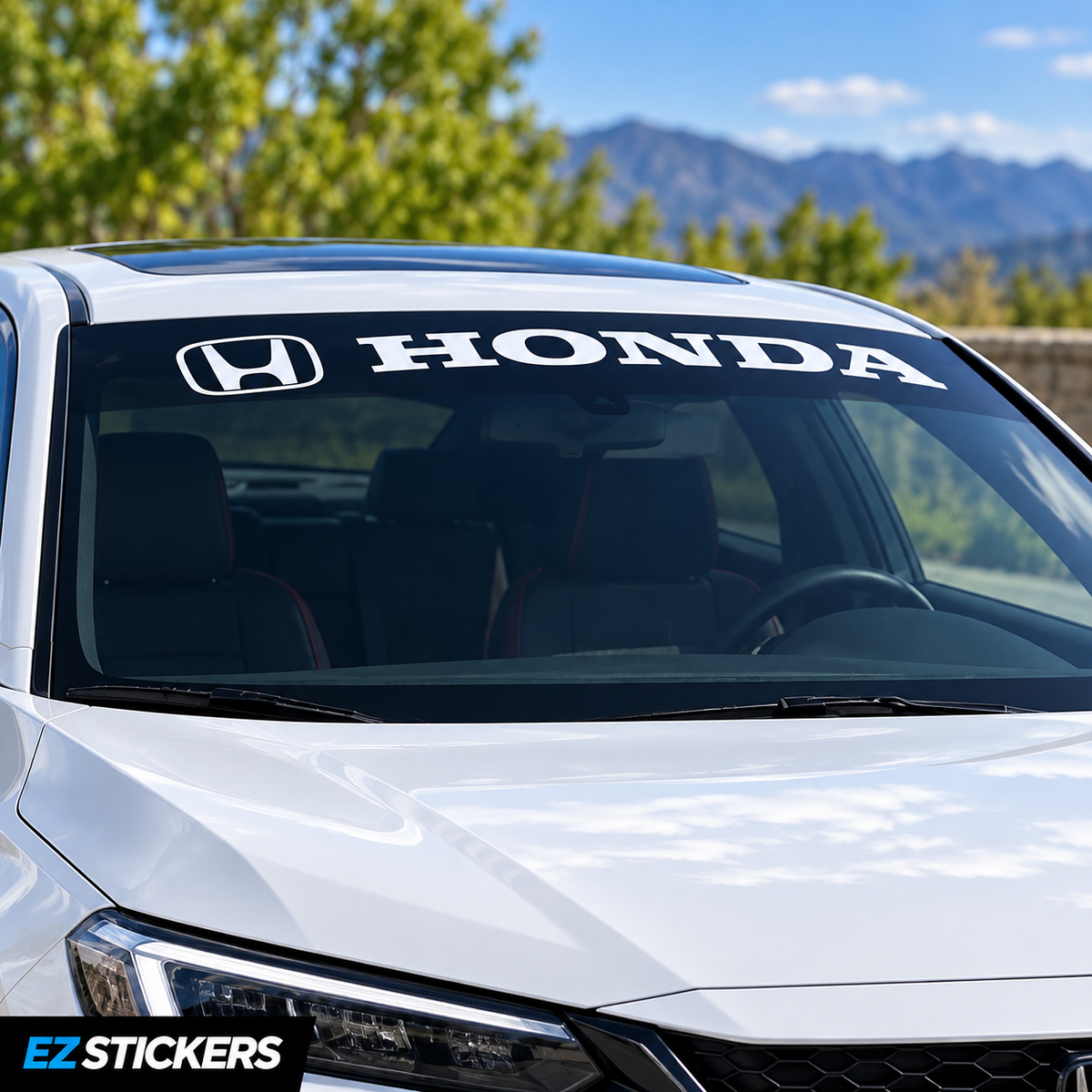 Honda Windshield Banner | Vinyl Windshield Decal — EZSTICKERS reference-accurate product image