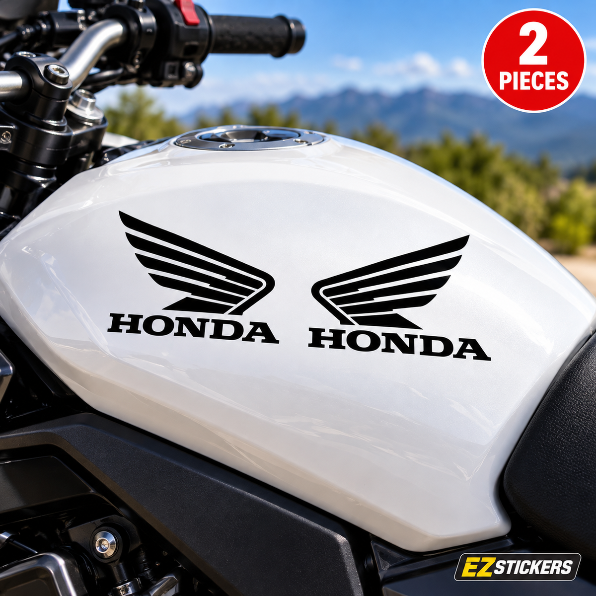 Honda Wings Decals Vinyl Stickers (Left & Right) — EZSTICKERS reference-accurate product image