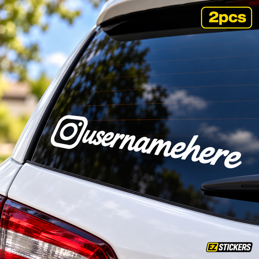 2pcs Custom Instagram Decal | Personalized Social Media Vinyl Sticker — EZSTICKERS reference-accurate product image