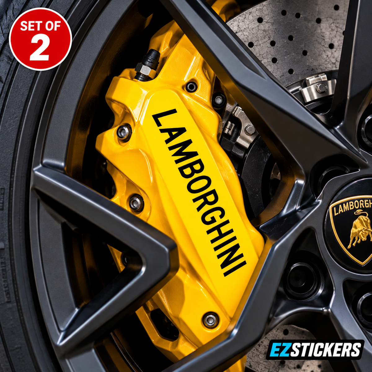 Lamborghini 2 Brake Caliper Decal [Set of 2] — EZSTICKERS reference-accurate product image