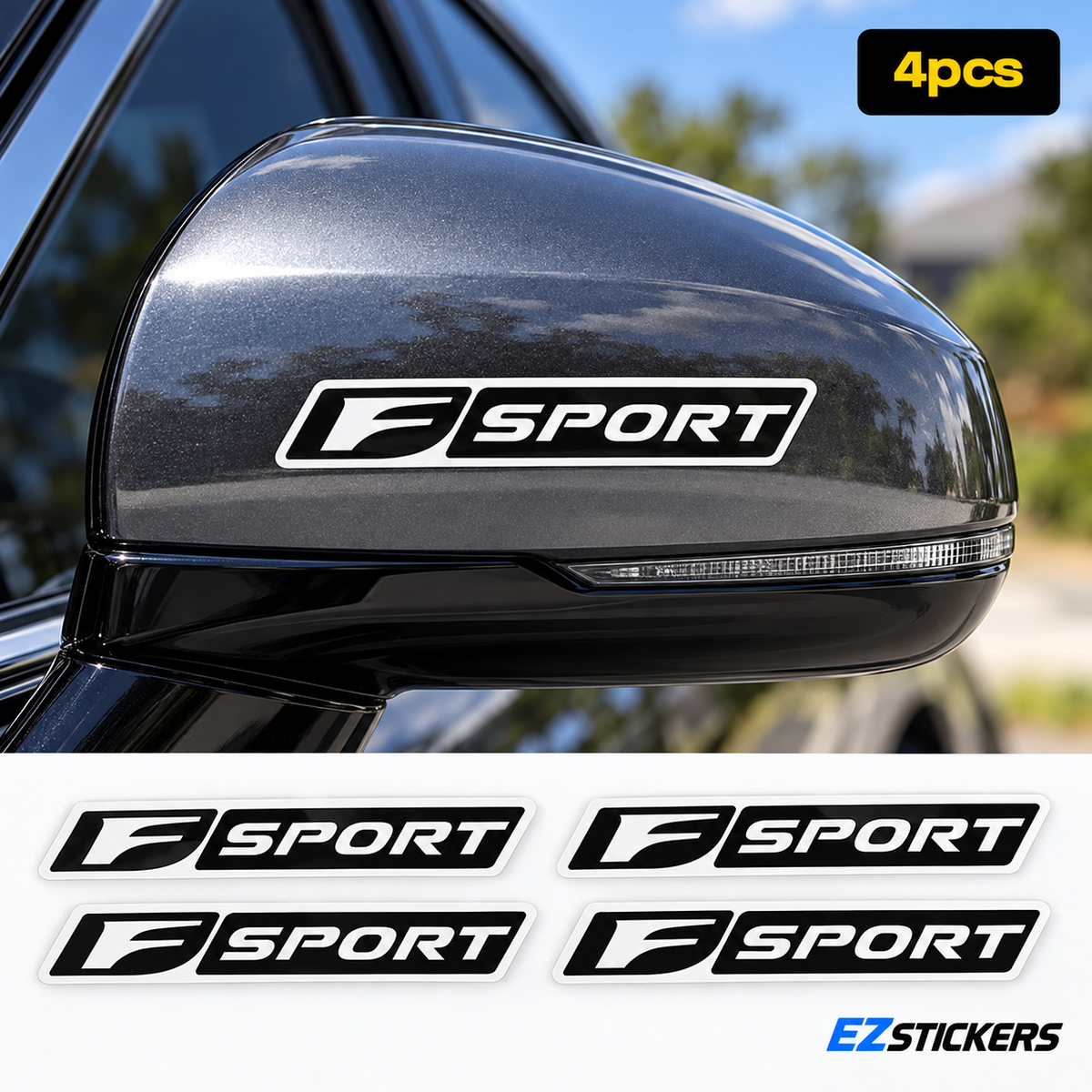 Lexus F Sport Door Handle Decals | 4-Piece Vinyl Sticker Set — EZSTICKERS reference-accurate product image