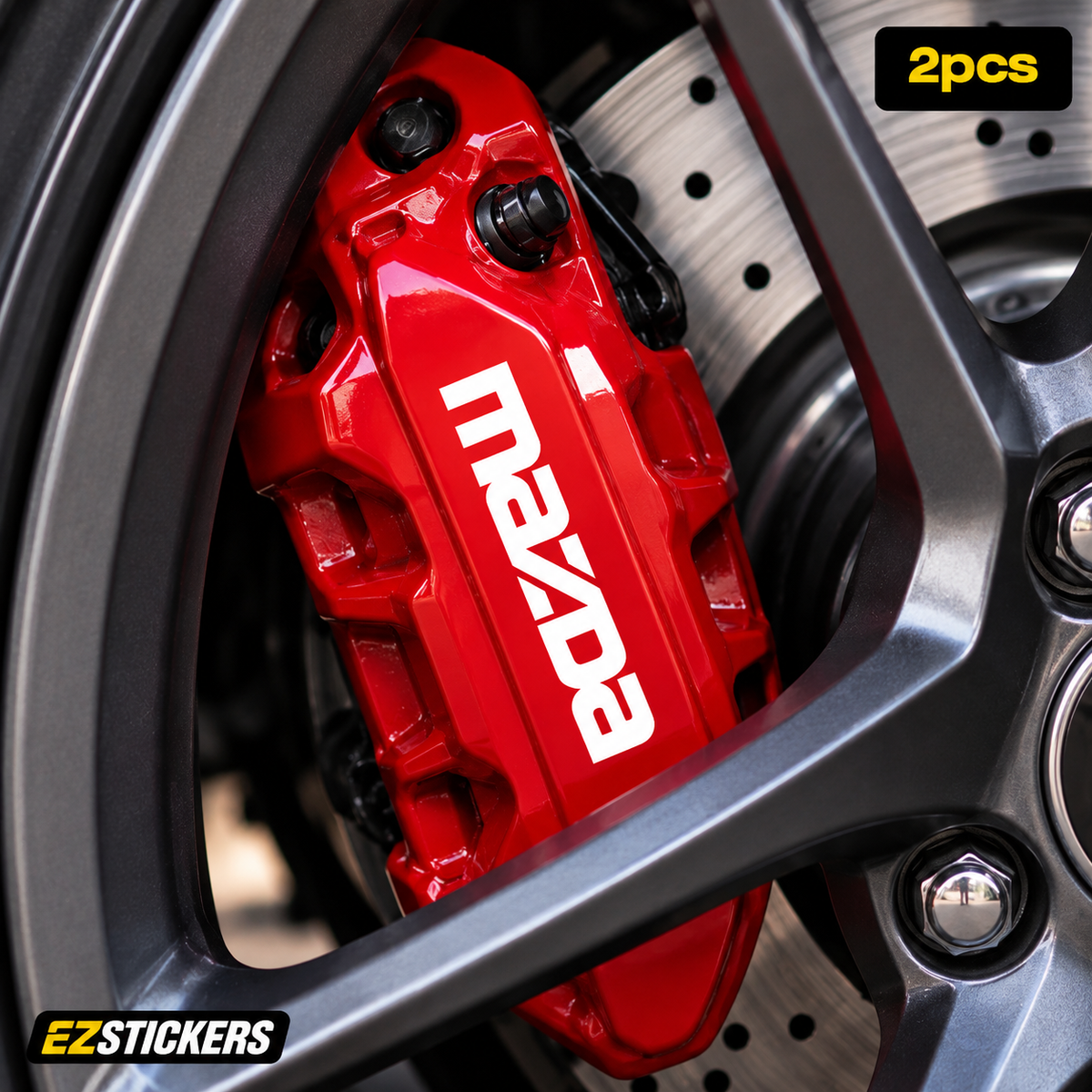 Mazda Brake Caliper Stickers | Vinyl Decal Set — EZSTICKERS reference-accurate product image