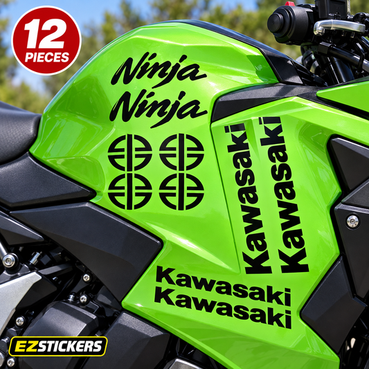 Decals Vinyl Sticker Graphics Kit Fits Kawasaki Motorcycles — EZSTICKERS reference-accurate product image