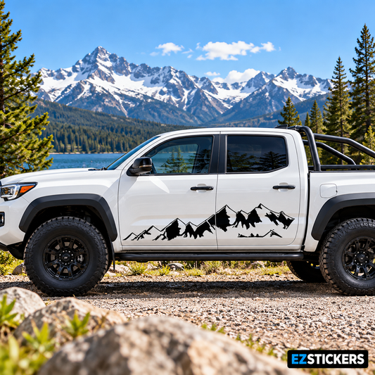 Mountain Side Decal for SUV, Truck & Car | Overland Vinyl Sticker — EZSTICKERS reference-accurate product image