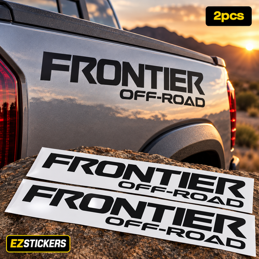 Nissan Frontier Truck Bed Decals | 2-Piece Vinyl Sticker Set — EZSTICKERS reference-accurate product image