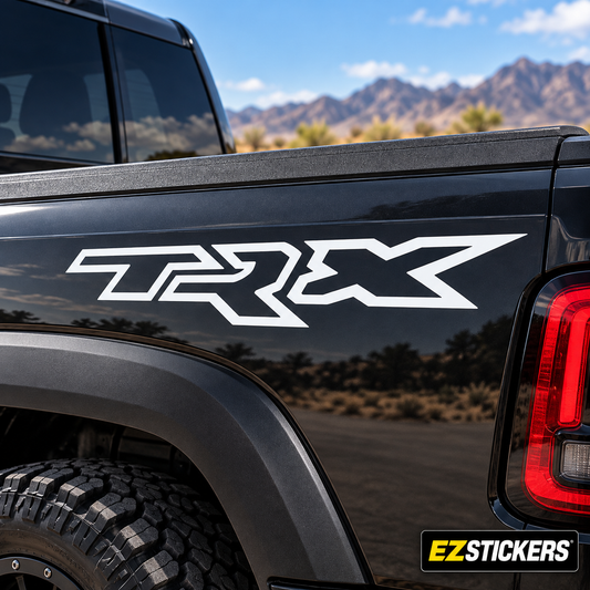 RAM TRX Bedside Decals | Truck Bed Vinyl Sticker Set — EZSTICKERS reference-accurate product image
