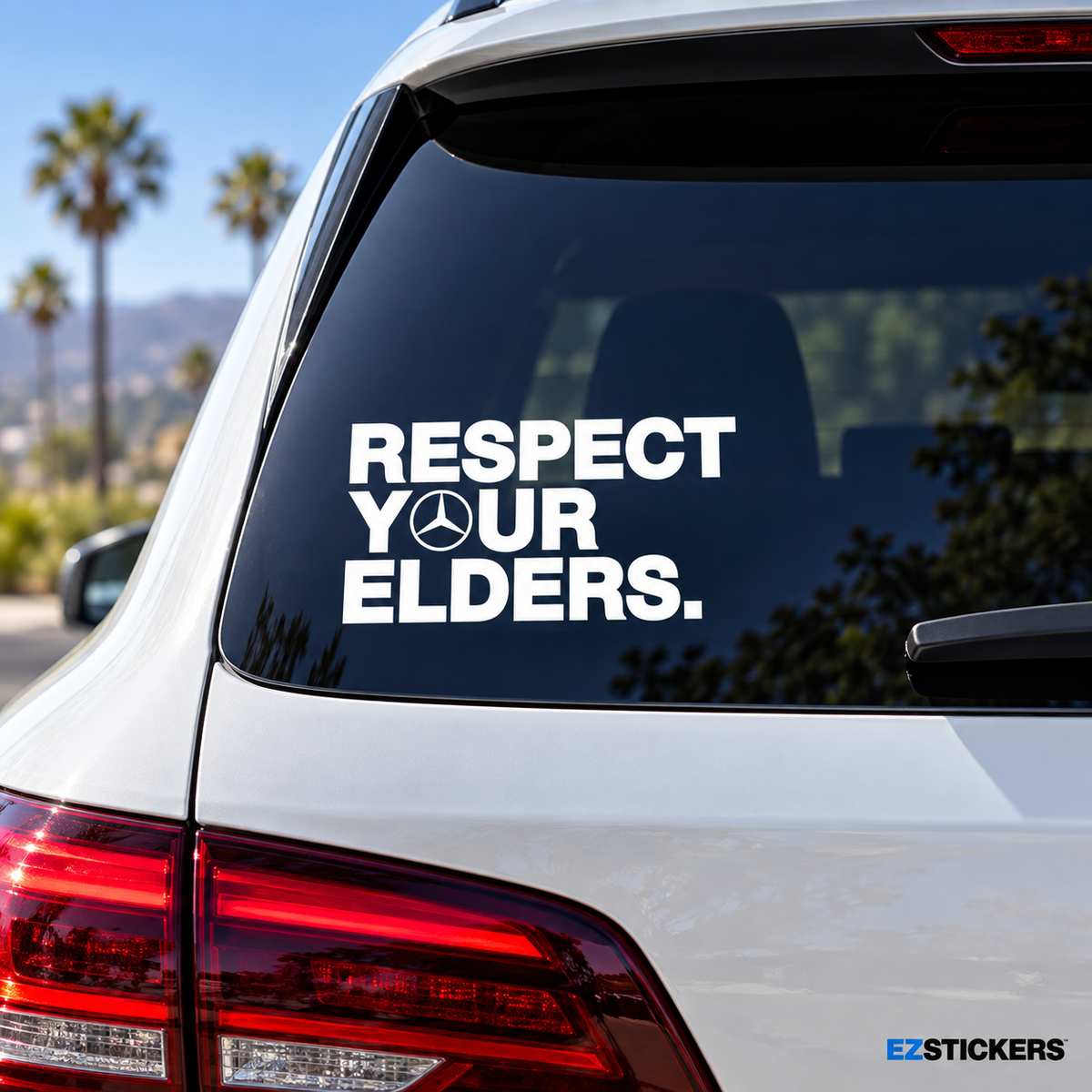 Respect Your Elders Mercedes-Benz Vinyl Decal – Classic Mercedes Sticker — EZSTICKERS reference-accurate product image
