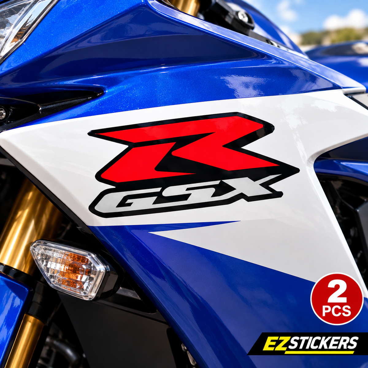 SUZUKI GSX-R Logo Decal 2pcs — EZSTICKERS reference-accurate product image