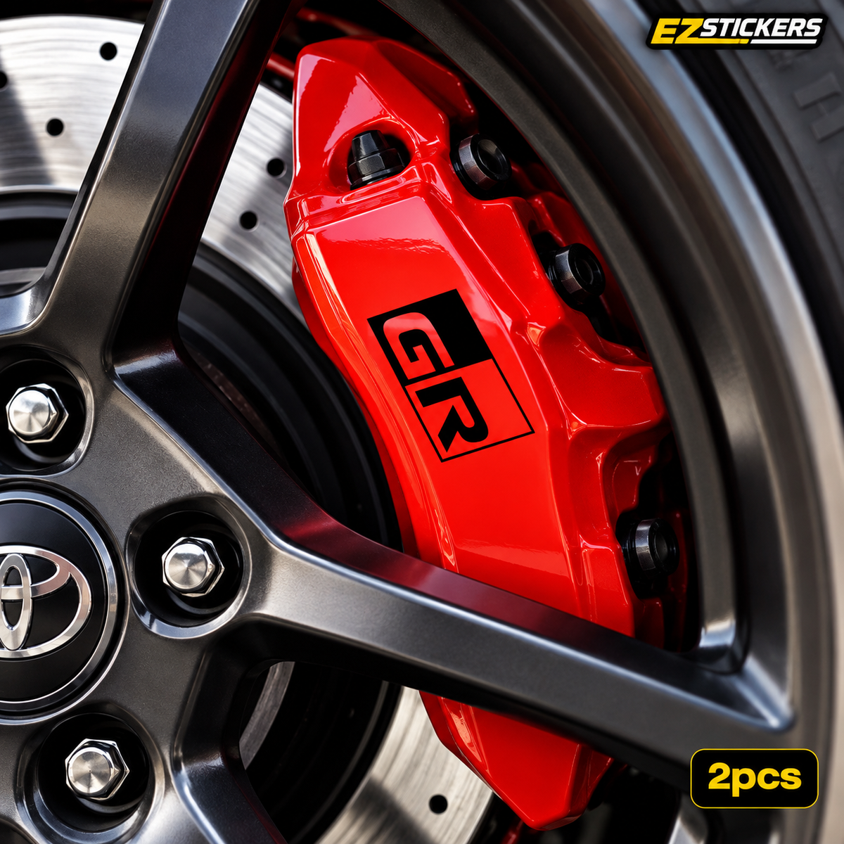 Toyota GR Brake Caliper Stickers | Vinyl Decal Set — EZSTICKERS reference-accurate product image