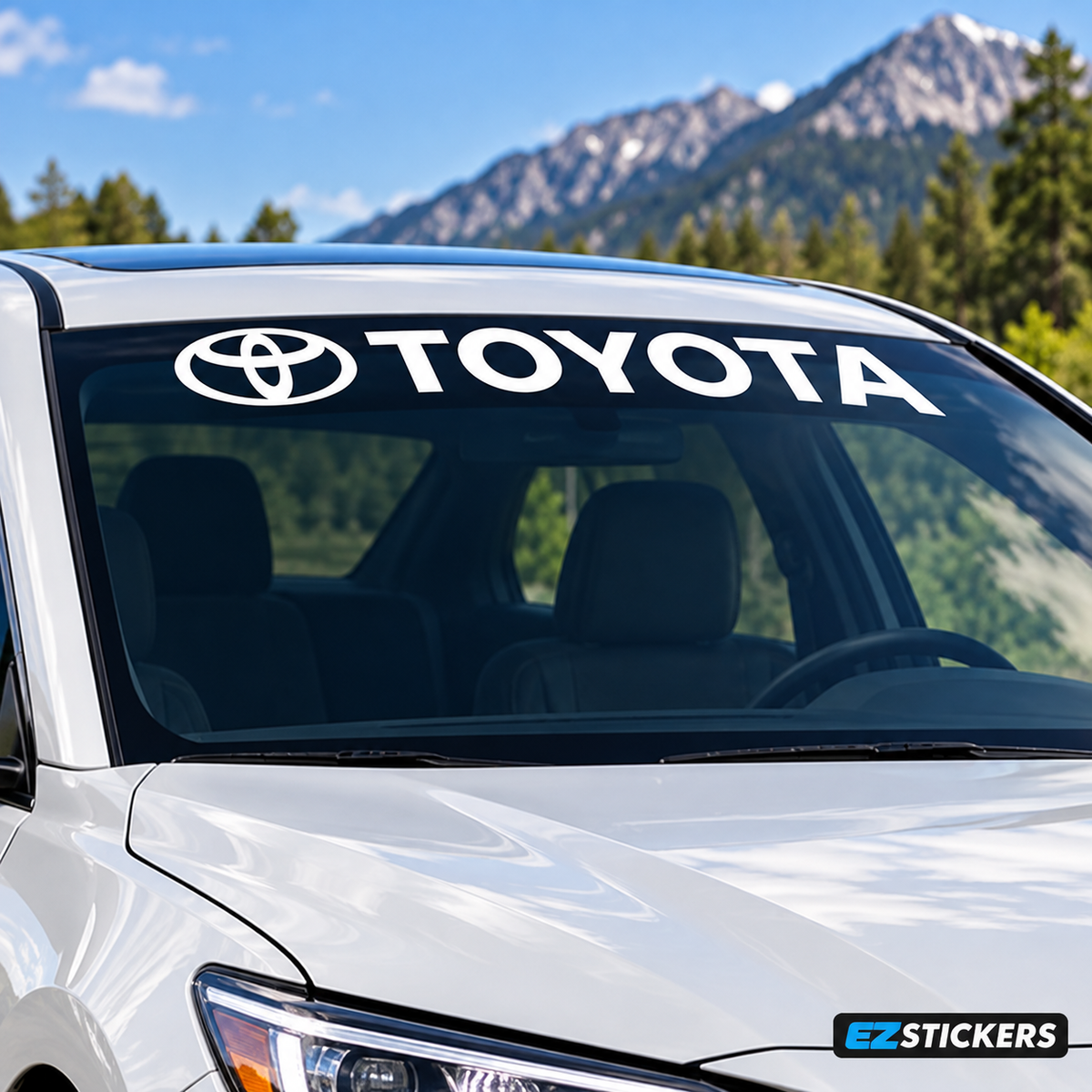 Toyota Windshield Decal Sticker For Truck Tacoma Tundra Top Line JDM Custom Corolla Camry Off Road Stickers Decals — EZSTICKERS reference-accurate product image