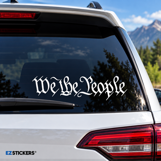 We the People decal with Constitution text — EZSTICKERS reference-accurate product image
