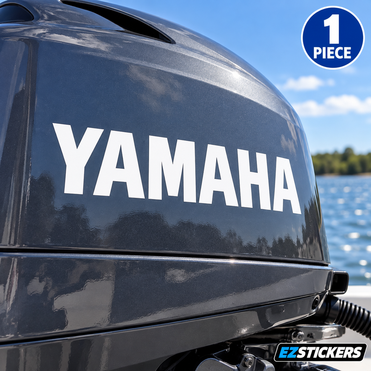 Yamaha 14" White Vinyl Decal | Clearance – 1 Piece — EZSTICKERS reference-accurate product image